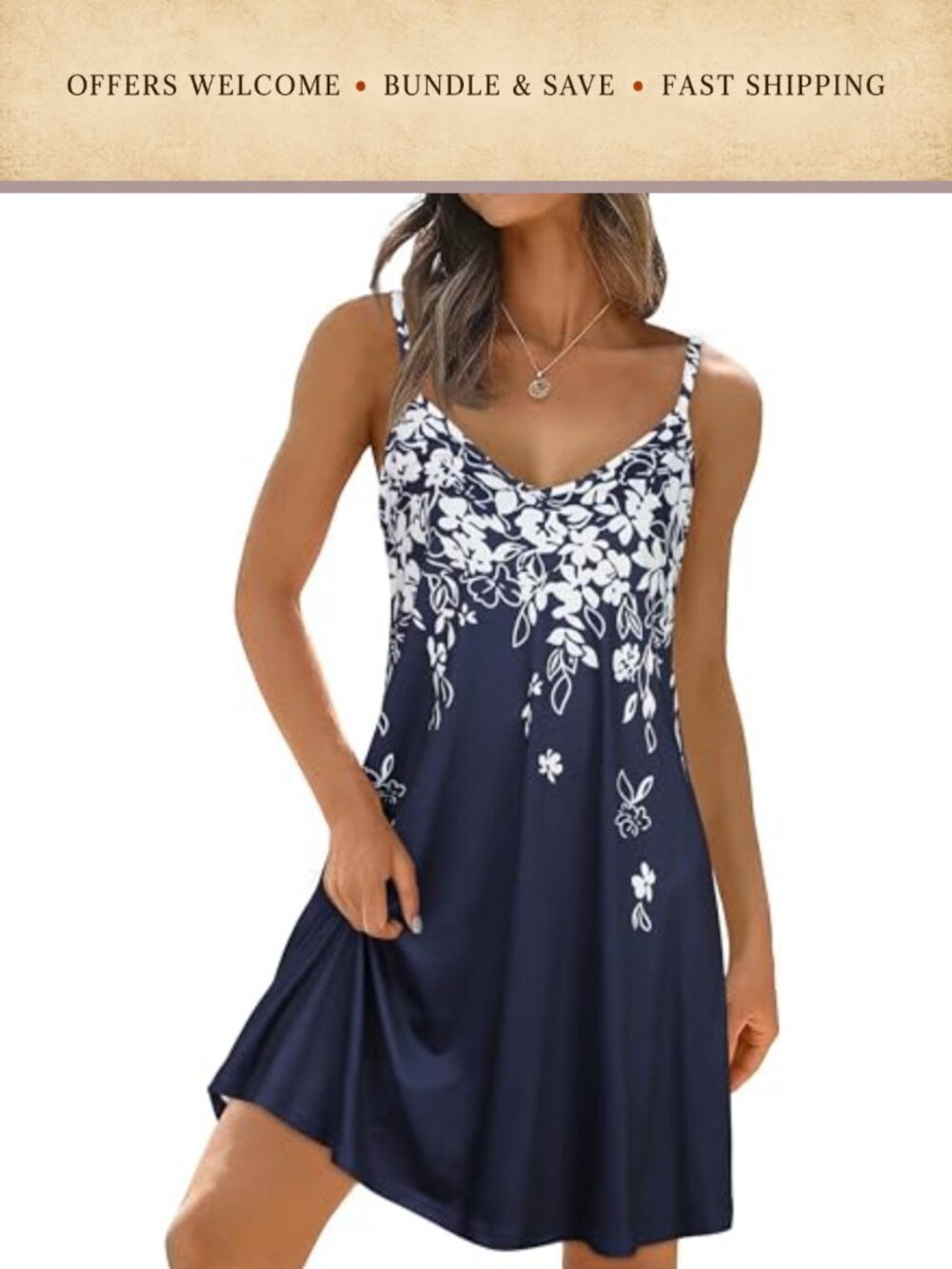 Spaghetti Strap Button Down Sundress with Pockets A-Line Midi Dress